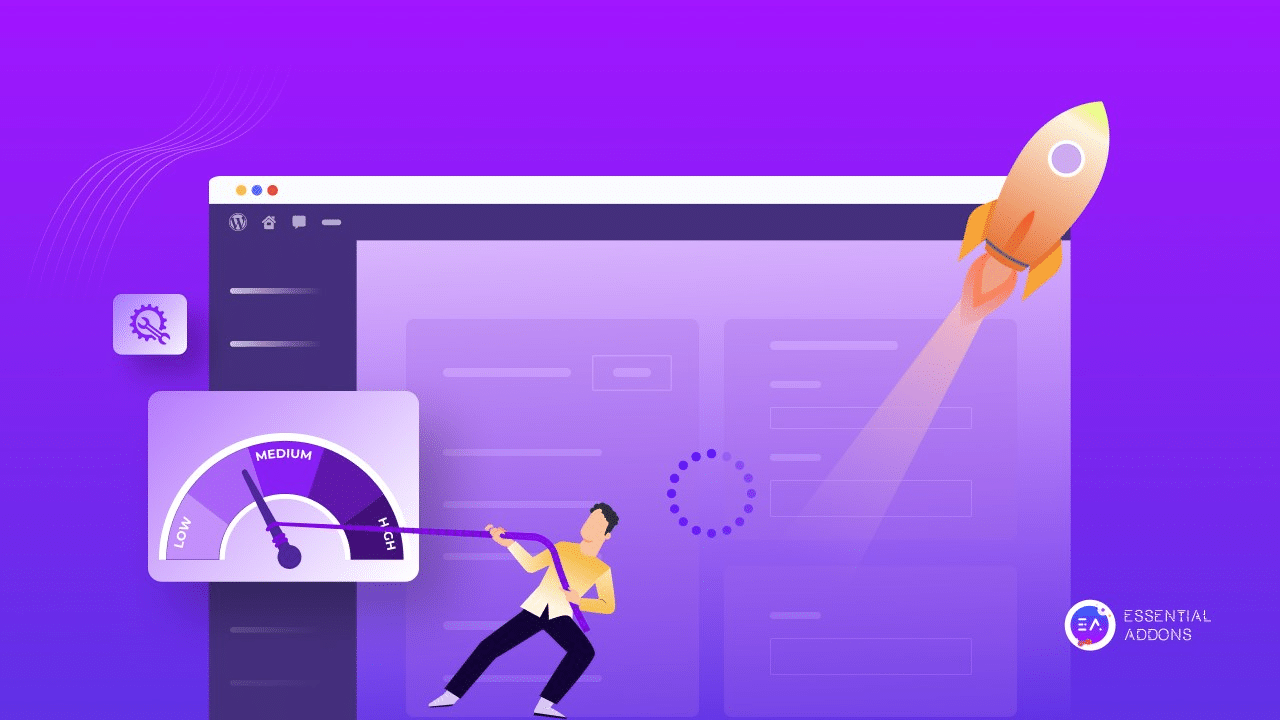 A WordPress dashboard with site speed settings