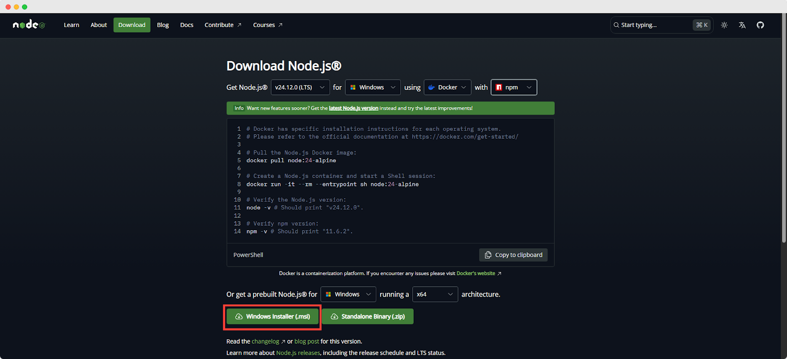 Download that matches your operating system