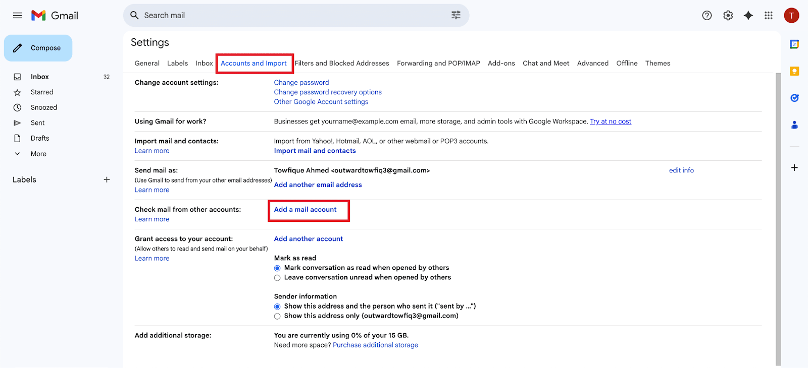 Configure a Business Mail account on Gmail