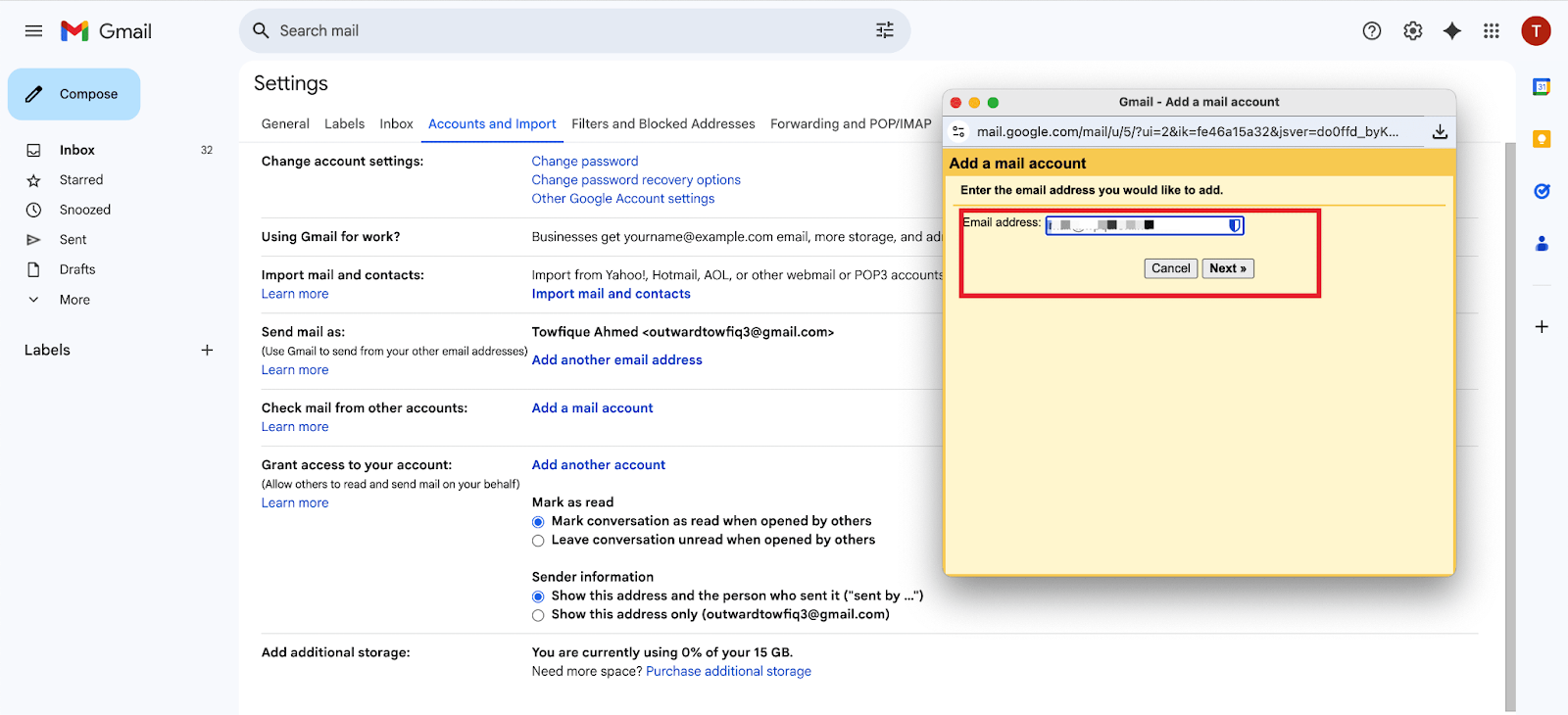Configure a Business Mail account on Gmail