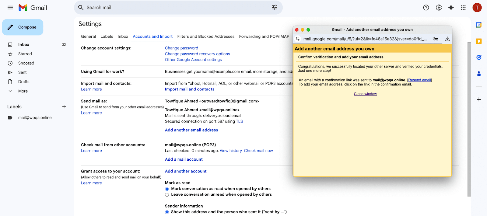 Configure a Business Mail account on Gmail