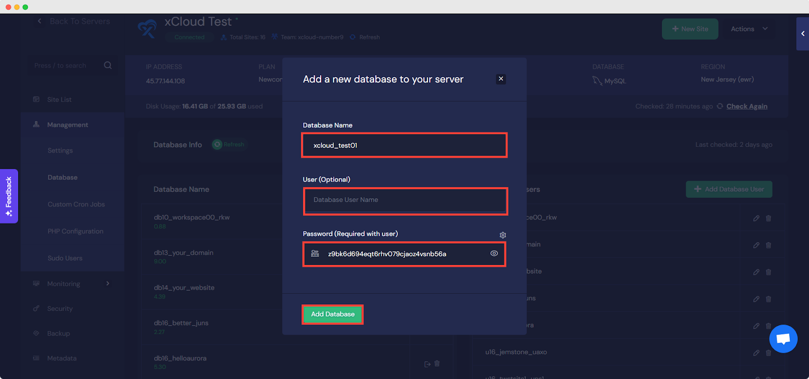 create a database