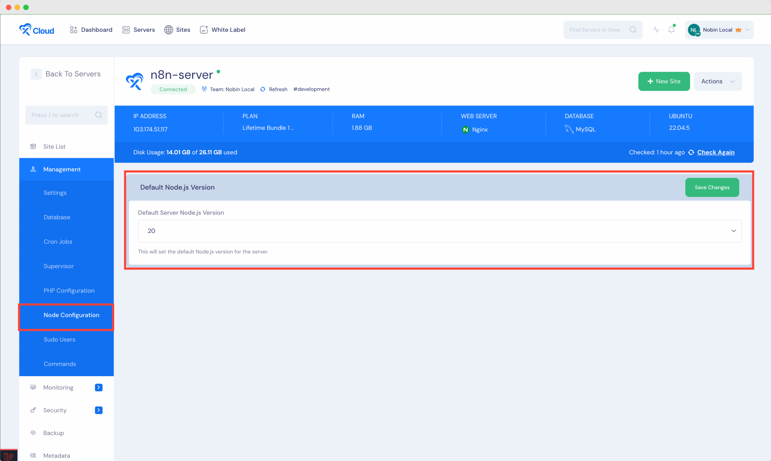 How to Change Node Version with xCloud