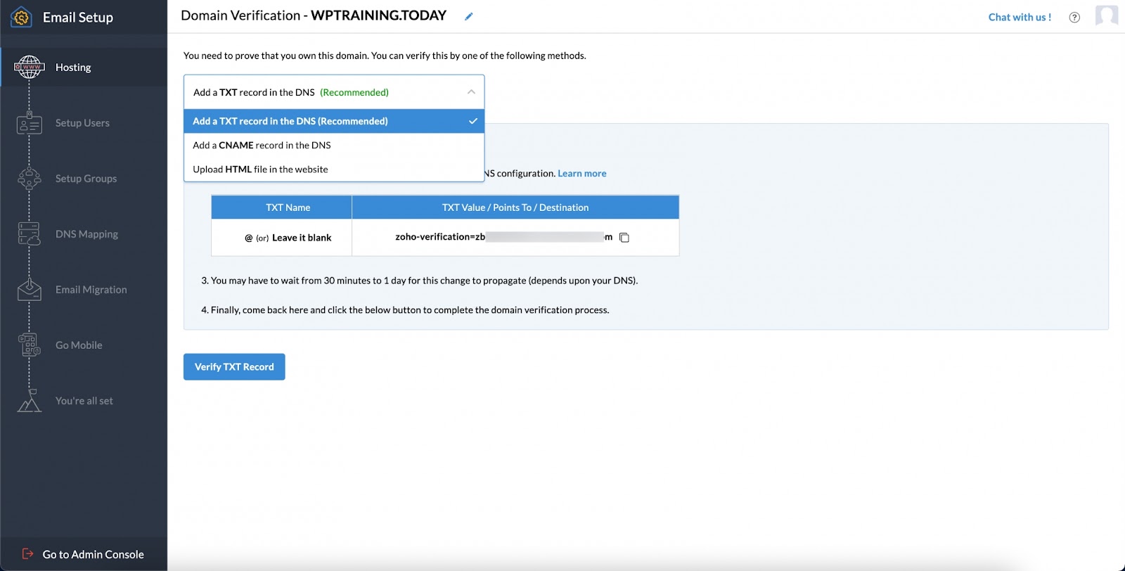 Zoho Mail With WordPress