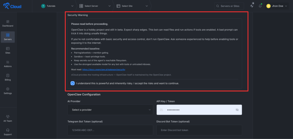 Deploy Paperclip with xCloud