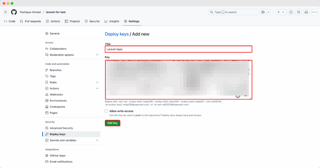 Click on the Add key button and paste the key that you copied from xCloud. 