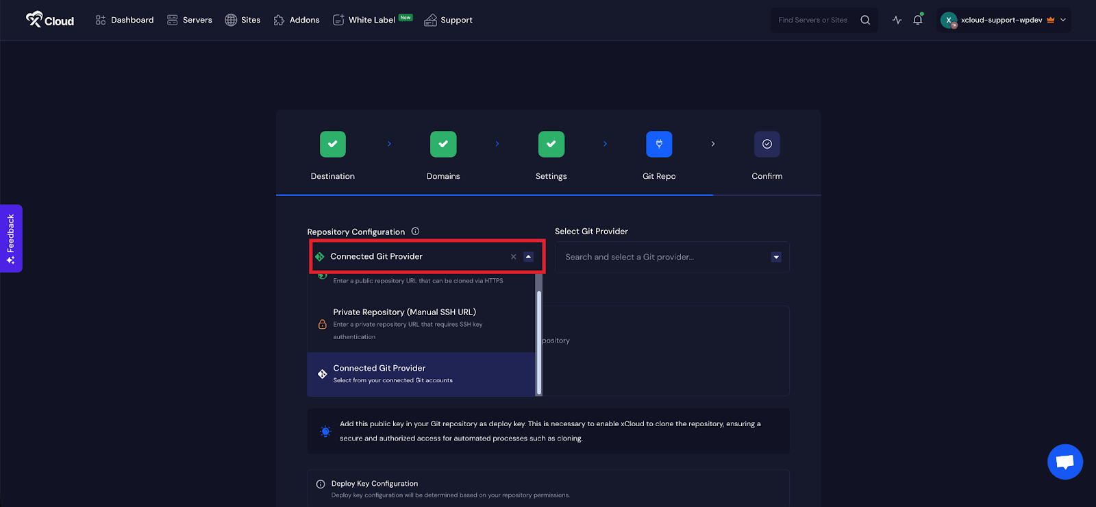 Insert Git Repository Credentials