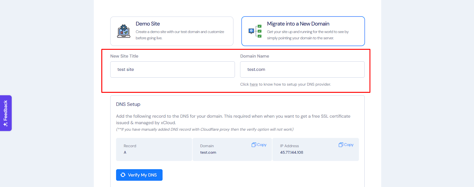 Set Up Domains