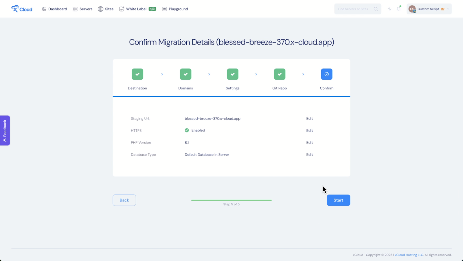 Confirm Migrating The Website