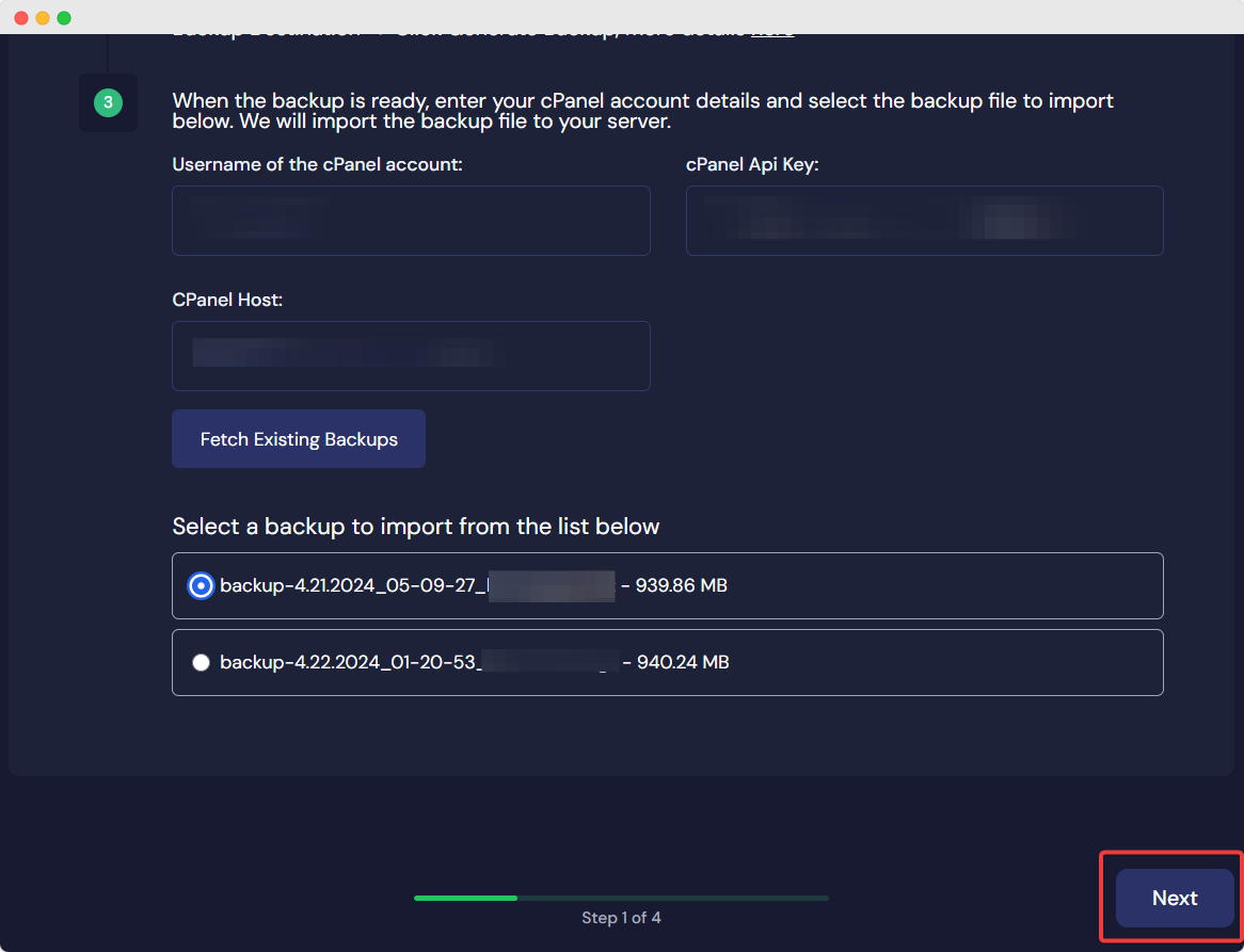 migrate sites from cPanel