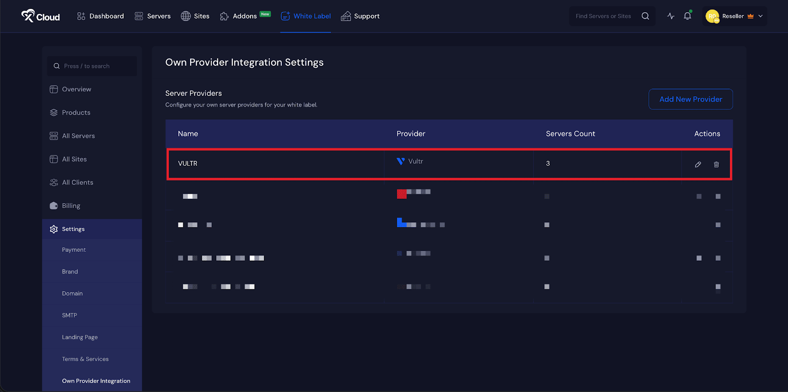 Resell Hosting with Self Managed Server Provider