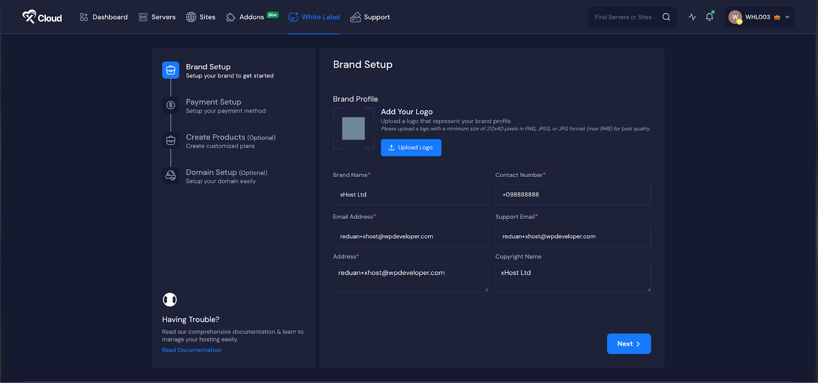 Resell Hosting with Self Managed Server Provider